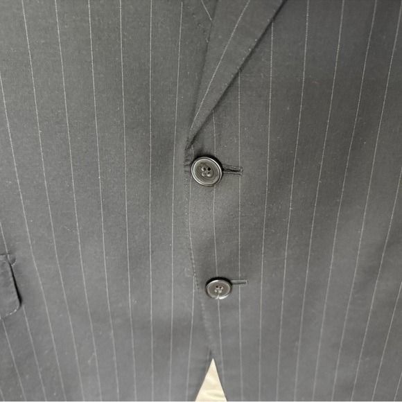 Ermenegildo Zegna Su Misura Wool Jacket Size 58C Black Pinstripe Switzerland - Picture 16 of 16